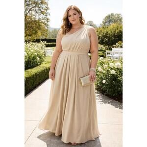 Weddington Way Savannah Gown Champagne sz 20  Bridesmaid Prom David's Bridal NWT